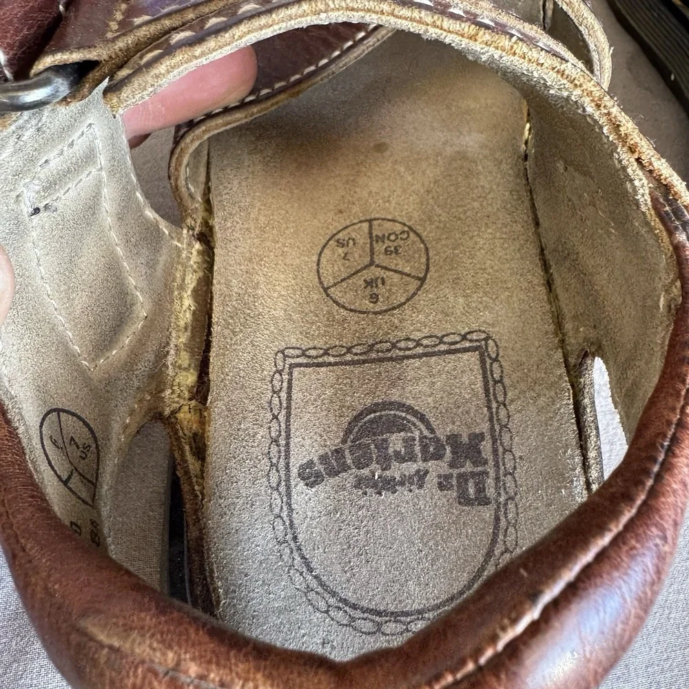 Size 7 - Dr. Martens Sandals 9076 Mens Fisherman Chunky Vintage Brown Leather